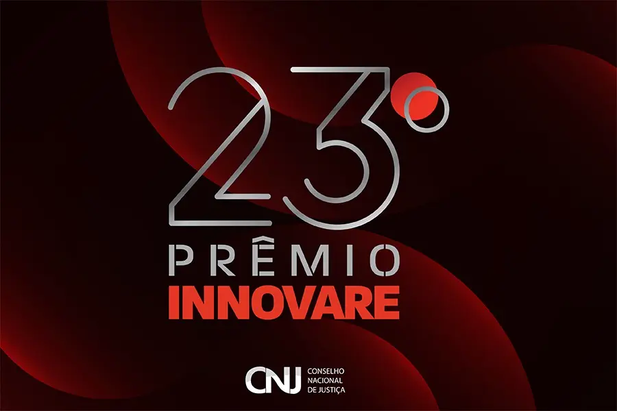 Arte de divulgação da 23ª edição do Prêmio Innovare, premiação que reconhece práticas inovadoras no sistema de Justiça brasileiro
