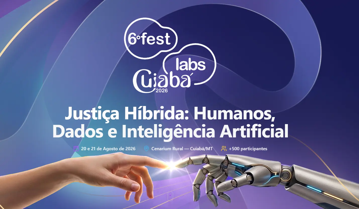 Banner roxo de evento com o título 
